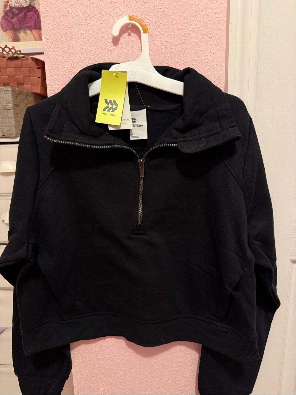 Target Black Zip Cowl Pullover Sweater